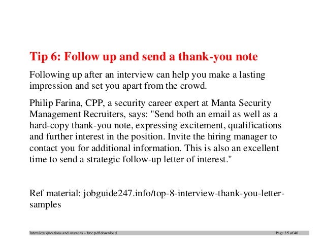 how to follow up after job interview