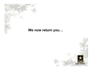 We now return you…
 