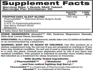 Top secret nutrition sleep