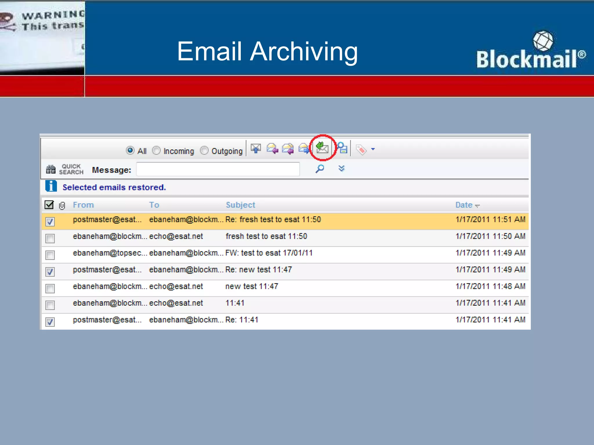 Email Archiving 
