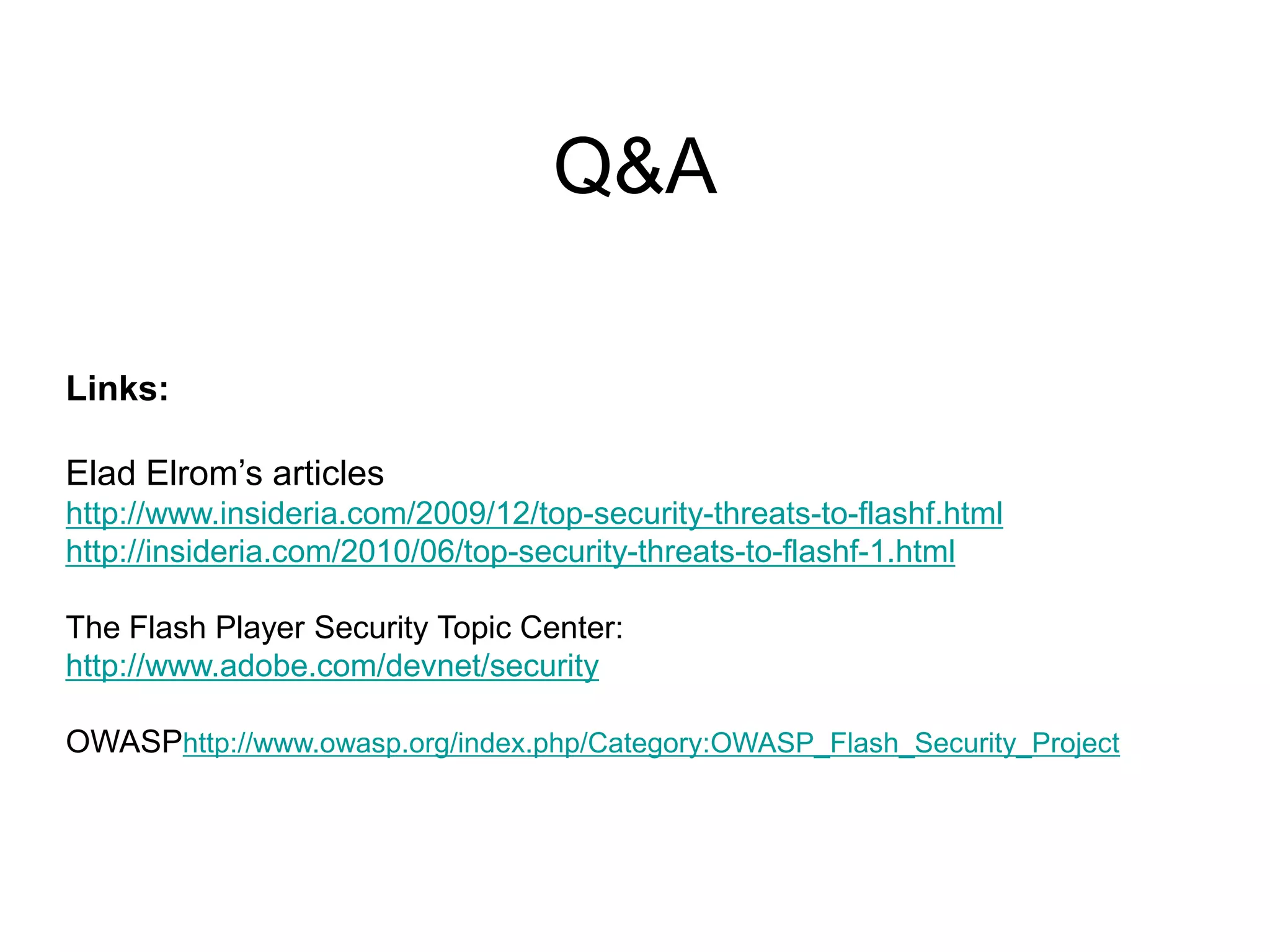 Common security on local builts:Flash Access The Internet