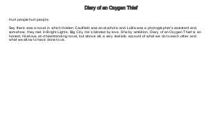 diary of an oxygen thief read online full book free diary of an oxygen thief read online full book free