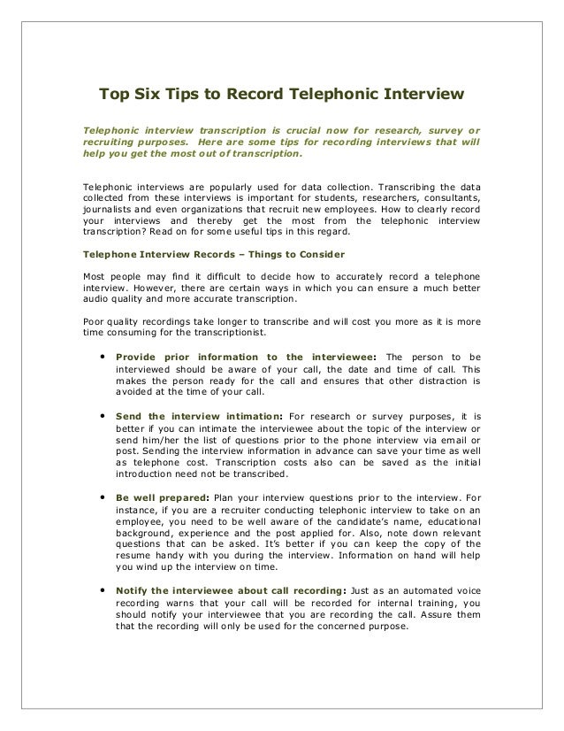 how to be interviewed