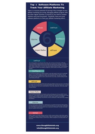 Top software platforms for affiliate marketing infographic