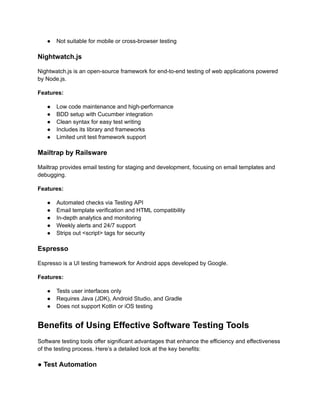 Top Software Testing Tools for 2025 - All You Need to Know About | PDF