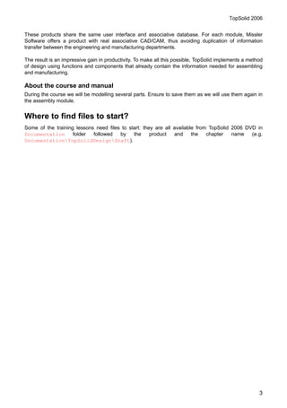 Topsolid design 2006 manual | PDF