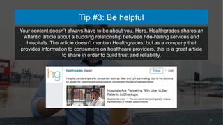 21
Your content doesn’t always have to be about you. Here, Healthgrades shares an
Atlantic article about a budding relatio...