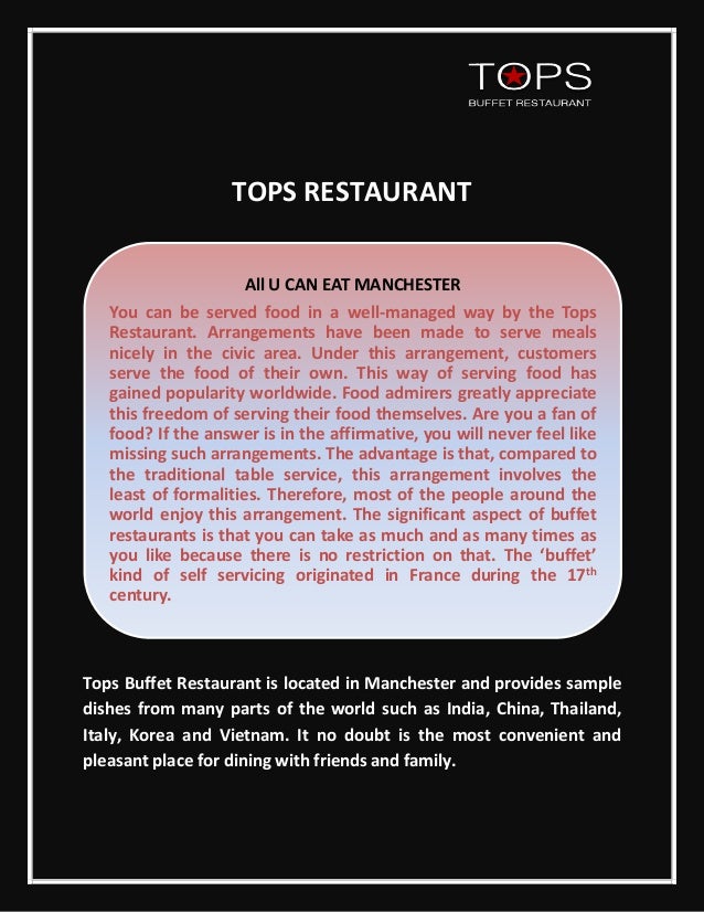 Tops Restaurant in Manchester