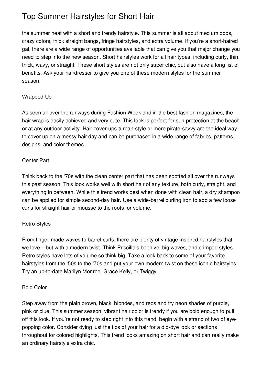 Top Summer Hairstyles For Short Hair top-summer-hairstyles-for-short-hair