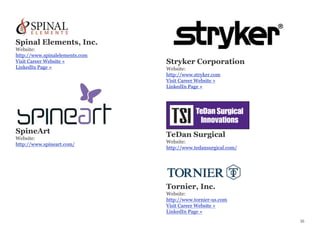 Spinal Elements, Inc.
Website:
http://www.spinalelements.com
Visit Career Website »
LinkedIn Page »
SpineArt
Website:
http...