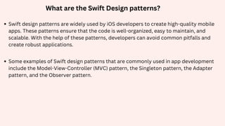  Top Swift Design Patterns to Improve the Interface of Your iOS App in 2023