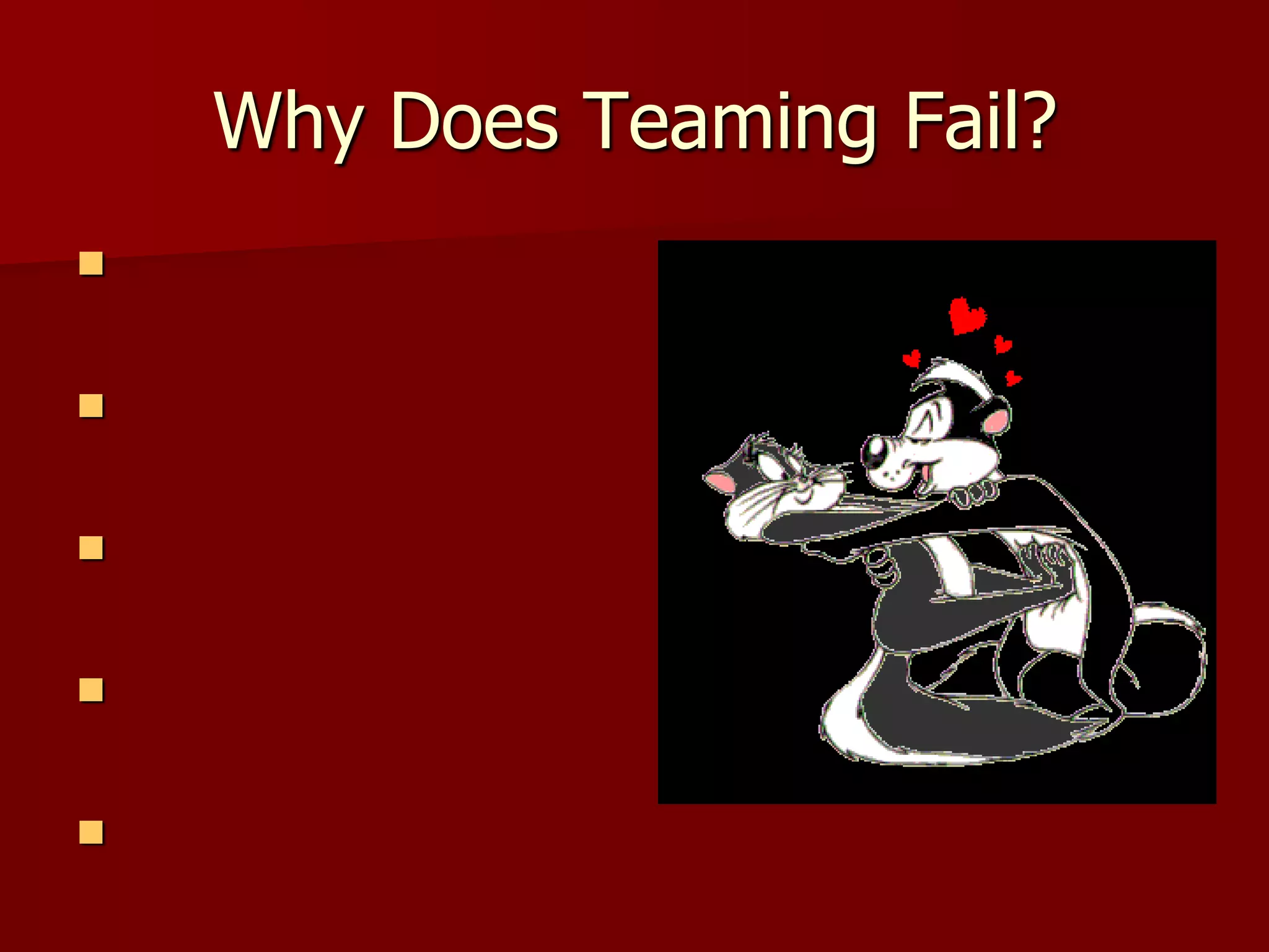 Why Does Teaming Fail?













 