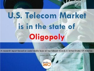 U.S. Telecom Market
is in the state of
Oligopoly
A research report based on social media buzz on top telecom brands in United States Of America
January 2014 data

 