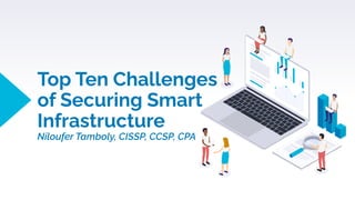 Top Ten Challenges
of Securing Smart
Infrastructure
Niloufer Tamboly, CISSP, CCSP, CPA
 