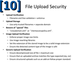 App Layer Intrusion Detection
• Others
– Blatant SQLi or XSS injection attacks
– Workflow sequence abuse (e.g. multi-part form in
wrong order)
– Custom business logic (e.g. basket vs catalogue
price mismatch)

 