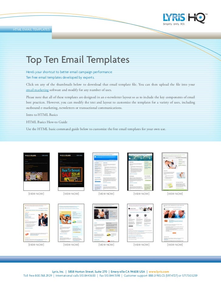 top ten email templates lyris top ten email templates lyris