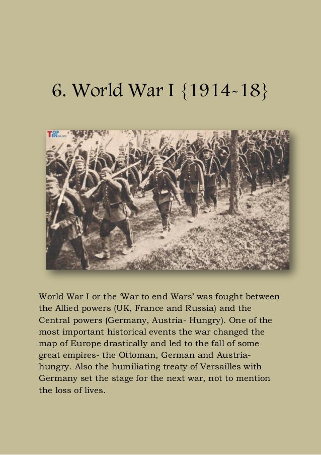 Top ten historical events of the world.