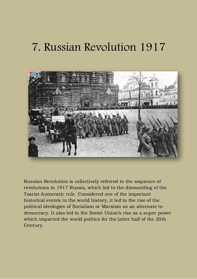 Top ten historical events of the world.