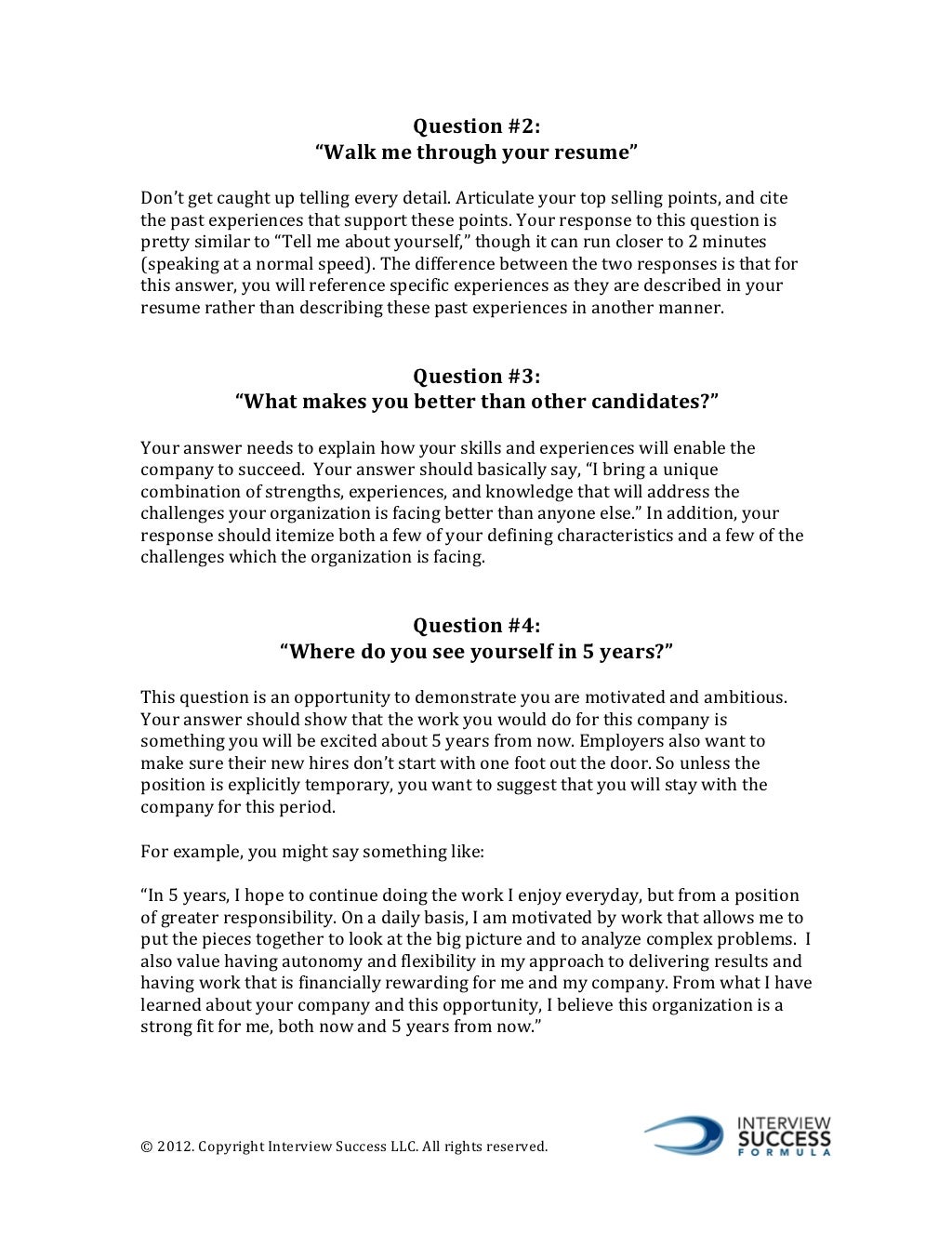 Top 10 Interview Questions Report