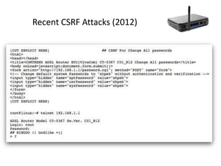 Recent CSRF Attacks (2012)

 