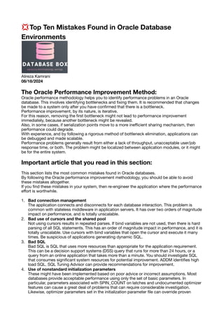 Top Ten Mistakes Found in Oracle Database Environments | PDF