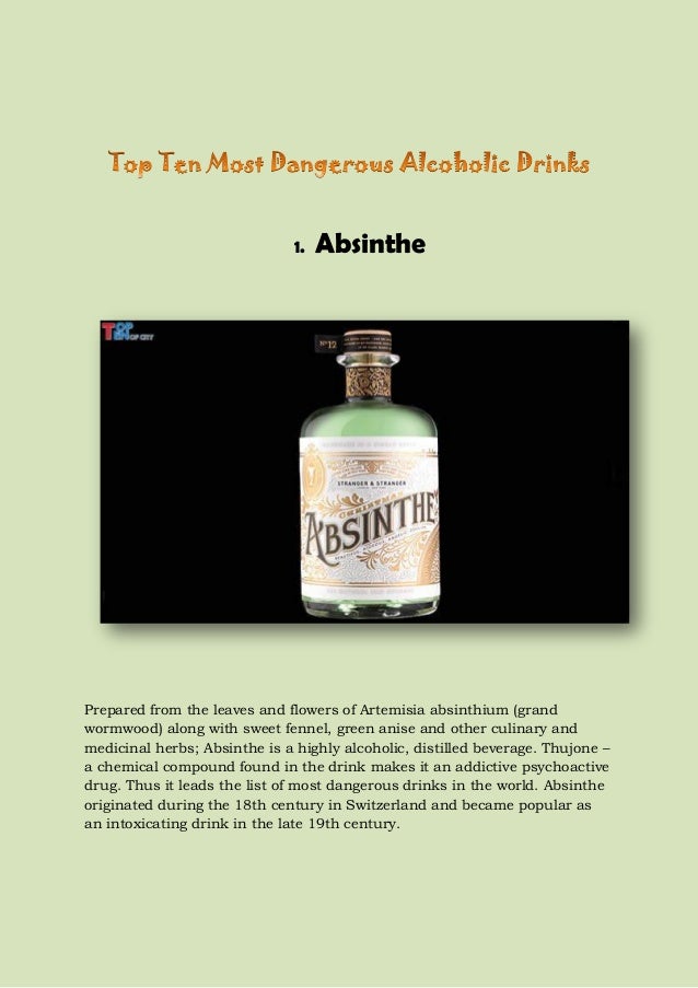 Top ten most dangerous alcoholic drinks