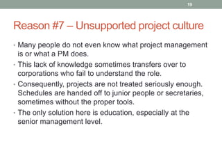 Top Ten Reasons Why Projects Fail | PPTX
