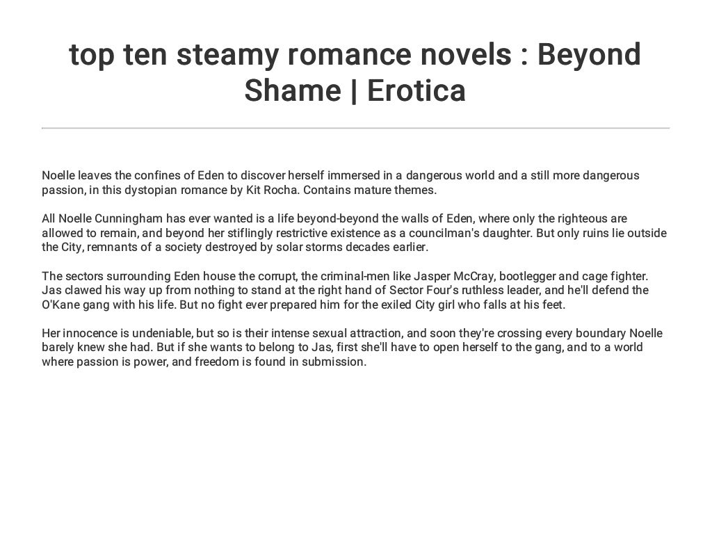 top ten steamy romance novels Beyond Shame Erotica