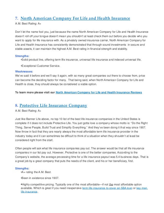 Top Ten Life Insurance Companies >> Top Ten Term Life Insurance Companies Top Ten Life Insurance Companies >> Top Ten Term Life Insurance Companies