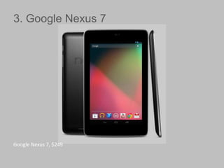 3. Google Nexus 7

Google Nexus 7, $249

 