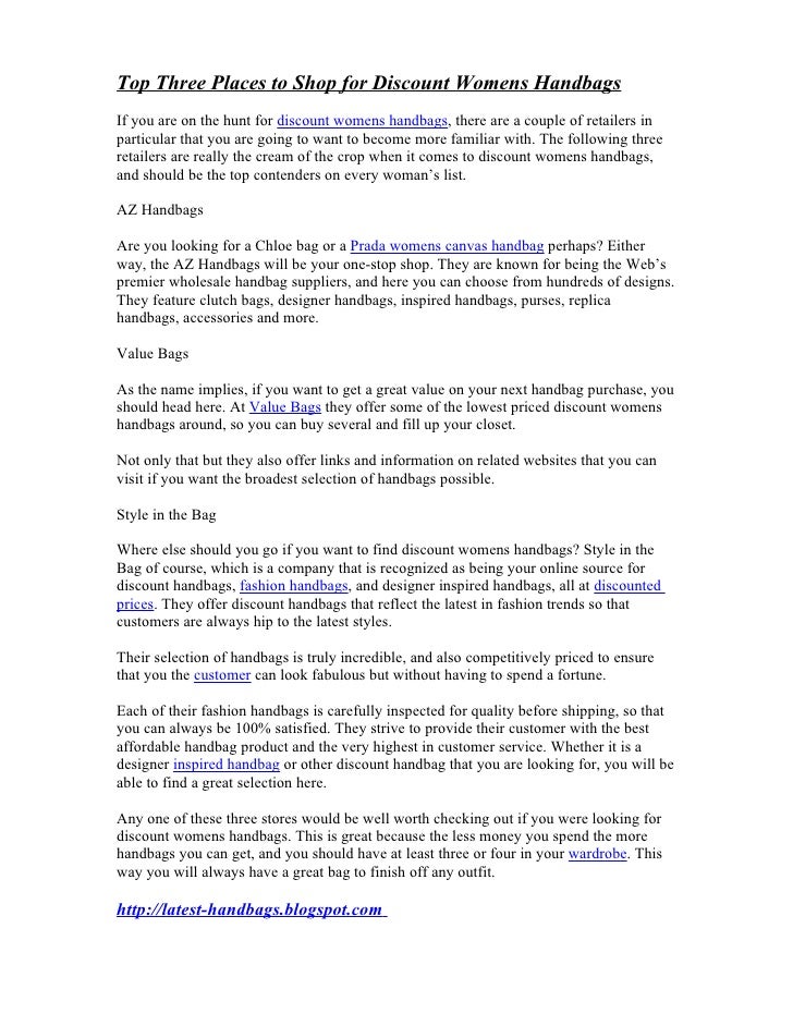 discount on handbags