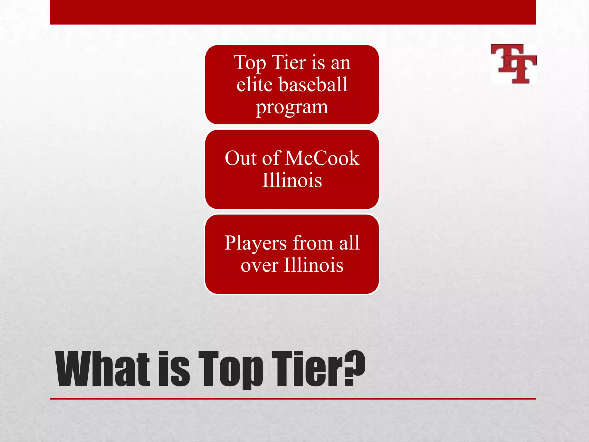 Top tier baseball ppt