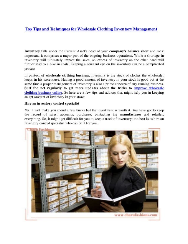 top tips and techniques for wholesale clothing inventory management