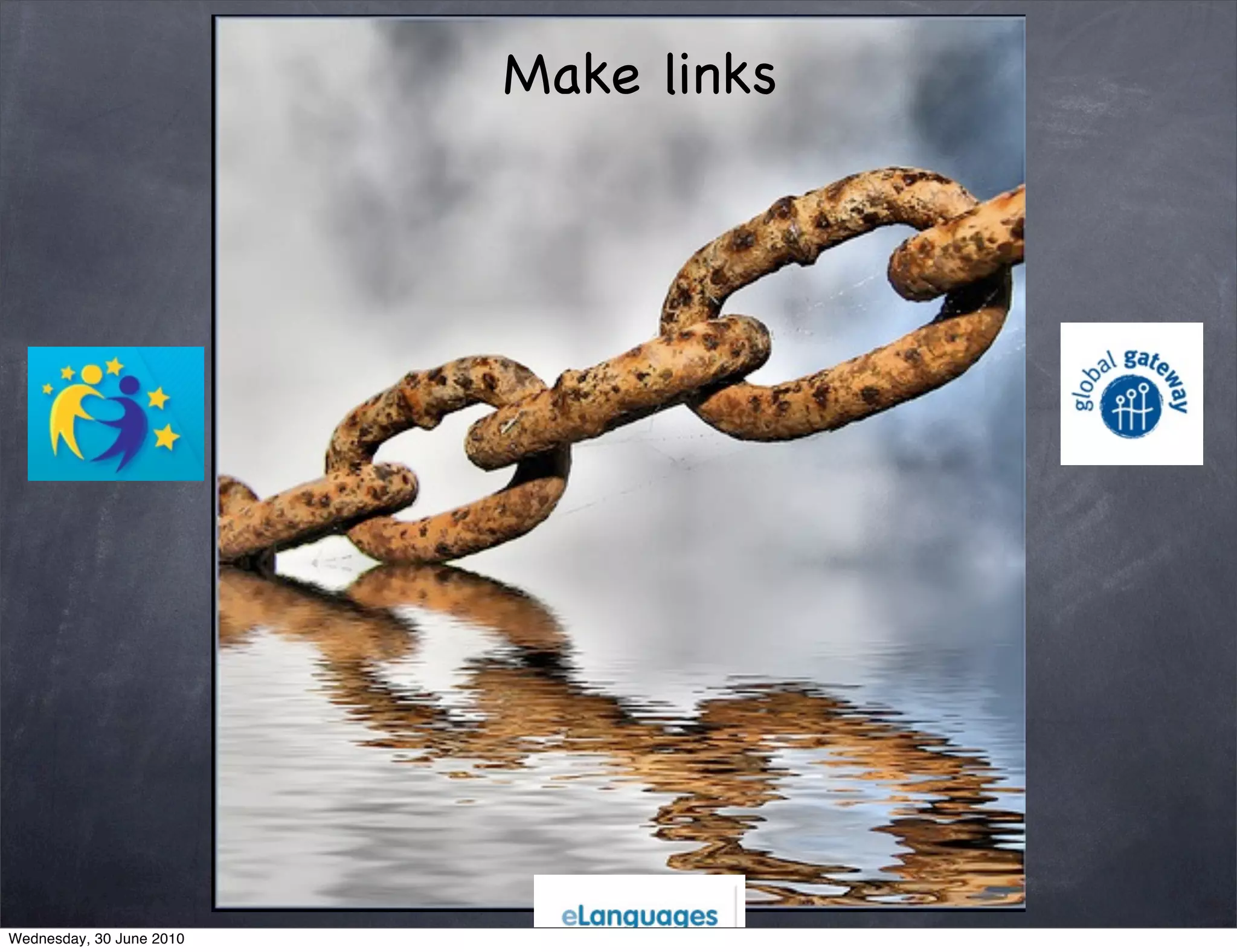 Make links




Wednesday, 30 June 2010
 