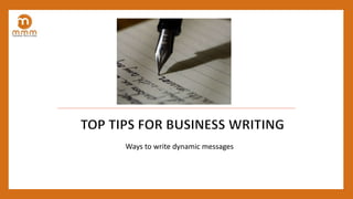 Ways to write dynamic messages
 