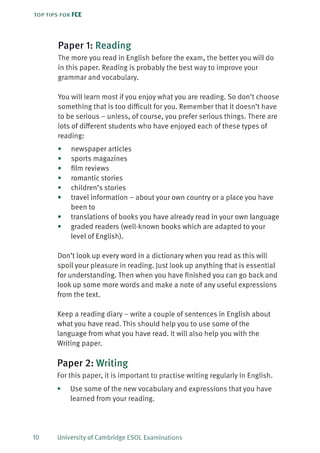 Top tips for fce