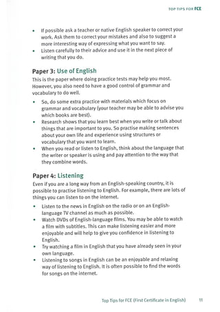 Top tips for fce