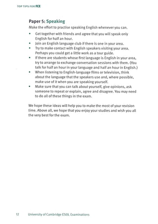 Top tips for fce