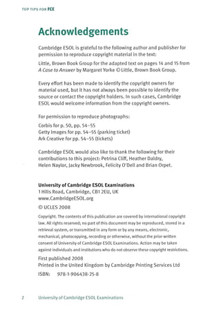 Top tips for fce