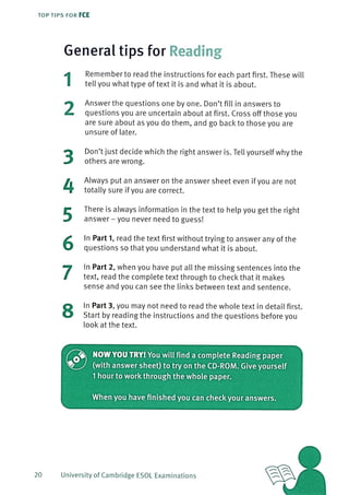 Top tips for fce