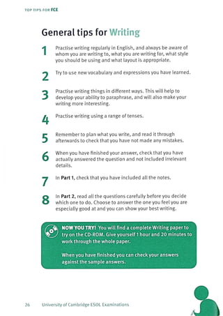 Top tips for fce