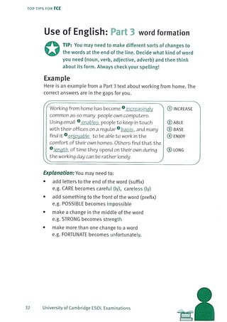 Top tips for fce