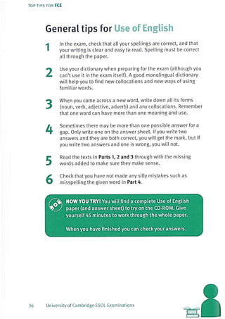 Top tips for fce