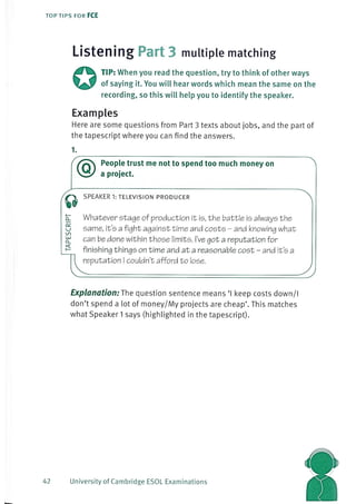 Top tips for fce