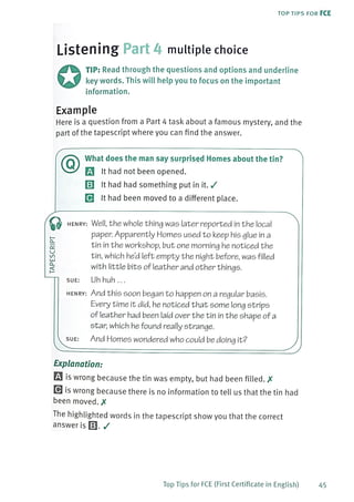 Top tips for fce