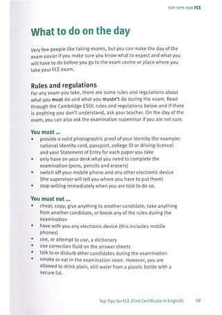 Top tips for fce