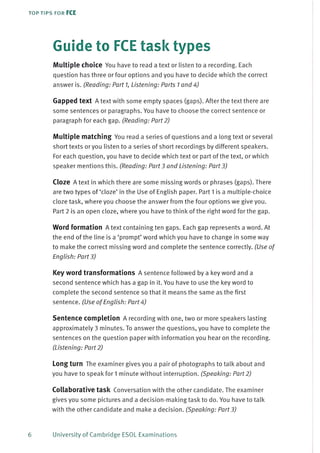 Top tips for fce
