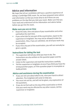 Top tips for fce