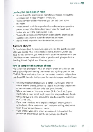 Top tips for fce